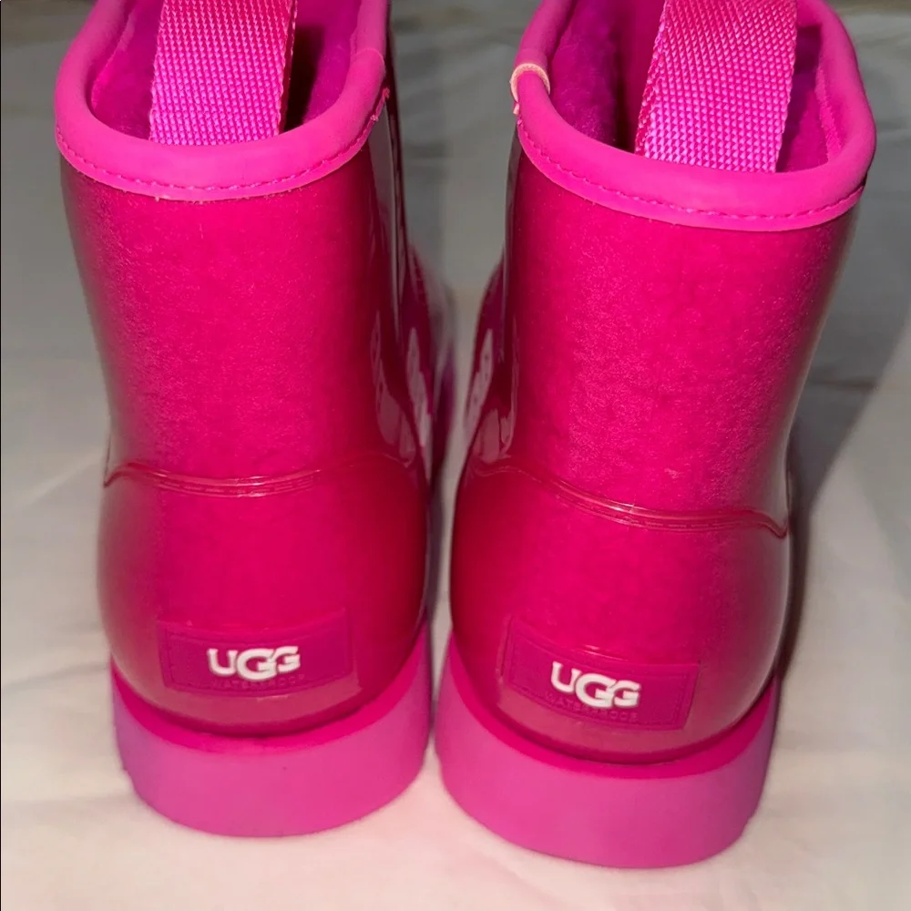 UGG Vibrant Pink woman’s Rain Boots size 8 new - Picture 5 of 6